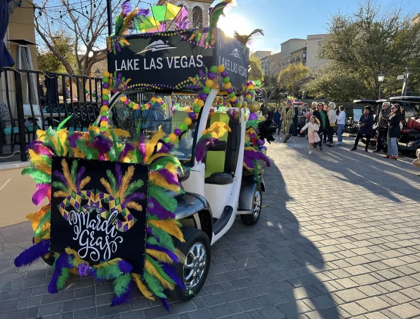An image showcasing creative golf cart decorating ideas that comply with safety tips and regulations.