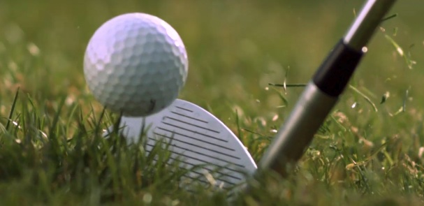 A golf ball with backspin on a golf shot
